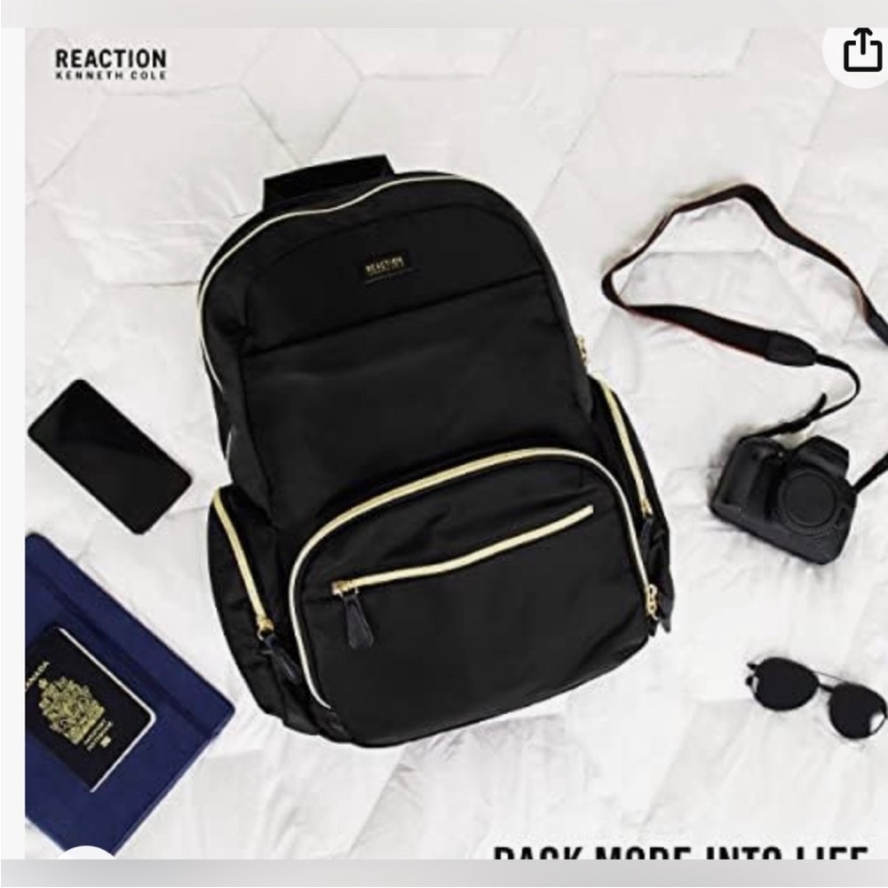 Kenneth Cole Sophie Silky Nylon Laptop Tablet Anti-Theft RFID Backpack Bag